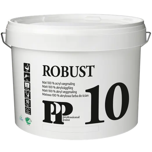 PP Acrylmaling Robust 10 Hvid 9,1 L