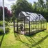 Halls ICON 8 11,2 m² sort m/3 mm delt glas og fundament