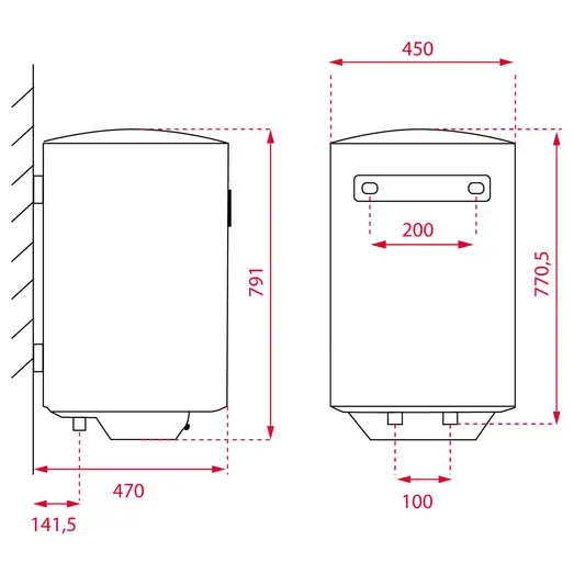 Smart Control elektrisk vandvarmer 80 L