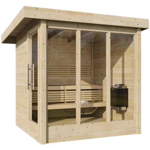 Saunahytte Anita m/glasfront/dør 4 pers. (uden ovn)