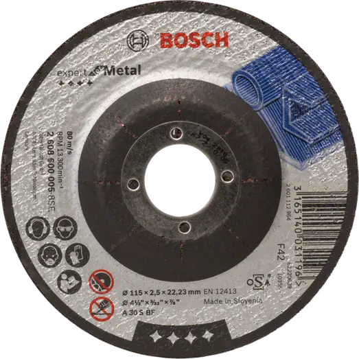 Bosch PRO Metal Stone limet skæreskive, 115x2,5x22,23 mm, m/forsat center