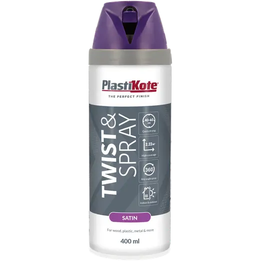 Plasti-Kote twist spraymaling 400 ml satin lilla