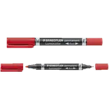 Staedtler permanent marker rød duo fin/mellem