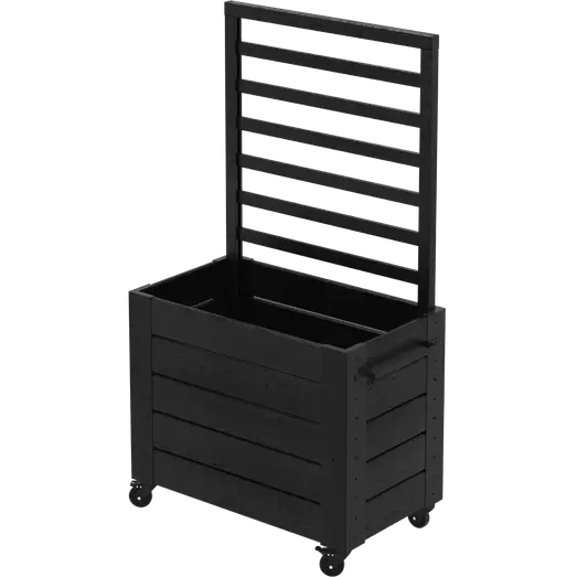 PLUS Cubic blomsterkasse m/hjul og espalier 87×50×158 cm sort