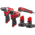 Milwaukee M12 FPP2A 402X slagboremaskine og slagskruemaskine Powerpack