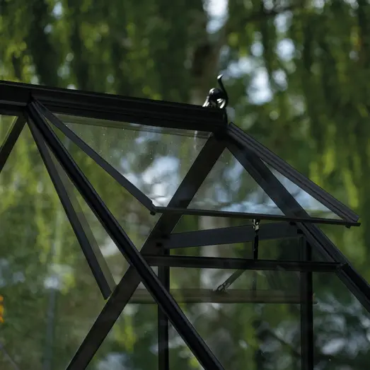 Halls ICON 6 drivhus 4,9 m² (6'x8') sort m/3 mm delt glas