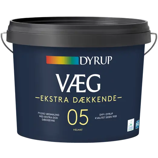 Dyrup Væg 05 vægmaling ekstra dækkende hvid 9 L