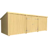Plus Nordic Multi Havehus 14 m² 3 moduler m/dobbeltdør og lukket front