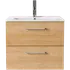 Badskab Milano 2 skuffer m/vask varm eg, 60 cm 