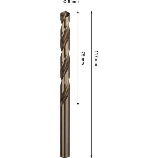 Bosch PRO Stainless Steel HSS-Co-spiralbor, 8x75x117 mm
