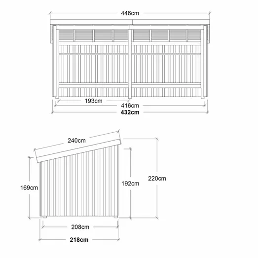 Plus Nordic Multi havehus 9,5 m² 2 moduler med åben front
