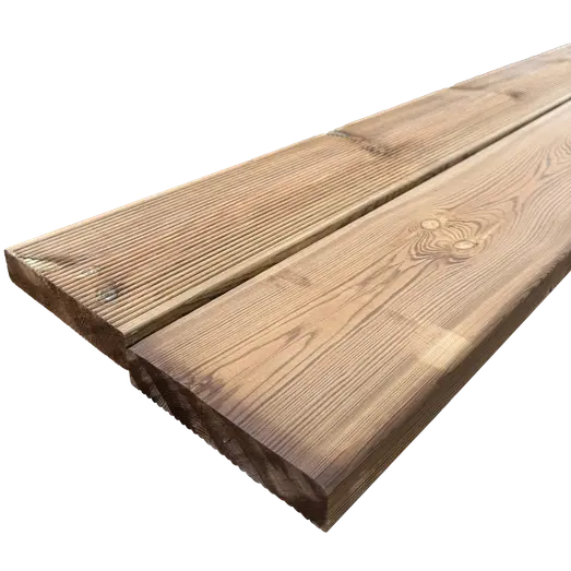 Terrassebrædder m. riller brunimprægneret 28x145 mm