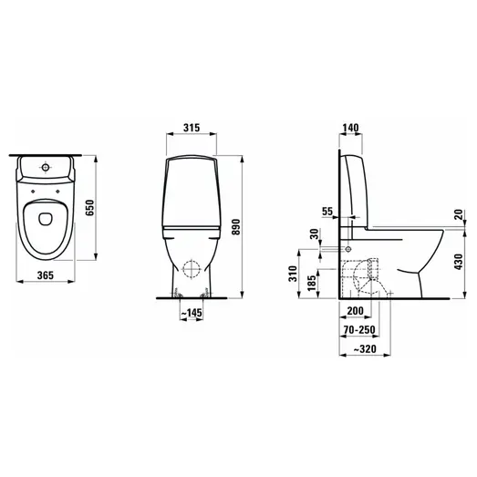 Laufen Pro-N toilet m/skjult P-lås hvid