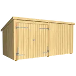Plus Nordic Multi havehus 9,5 m² 2 moduler med dobbeltdør lukket front