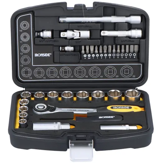 Ironside topnøglesæt 34 dele 3/8" og 1/4"