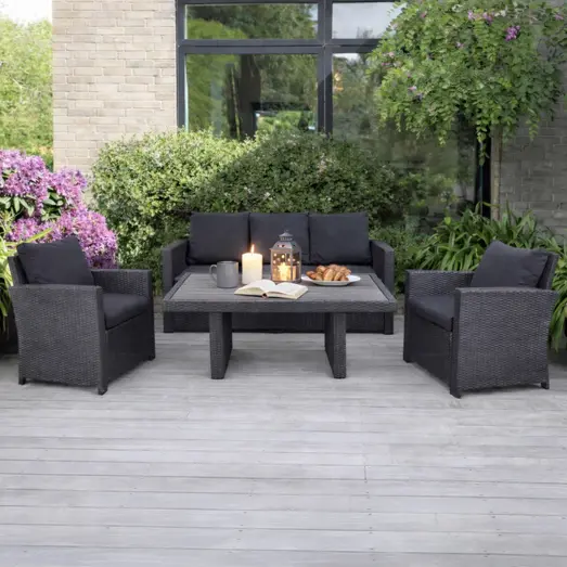 Langø sofasæt  m/hynder sort