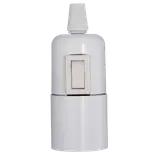 E-Line fatning E27 m/afbryder glat hvid