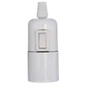 E-Line fatning E27 m/afbryder glat hvid