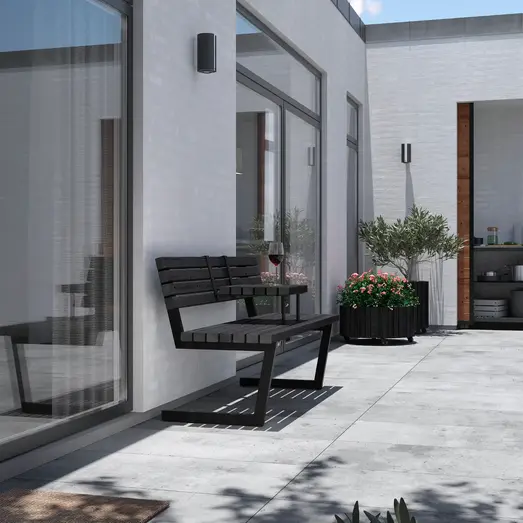 PLUS Relax bænk m/hængebord 150 cm sort