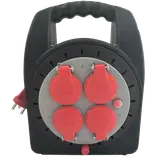 E-Line kabeltromle mini med 4 udtag 15 m