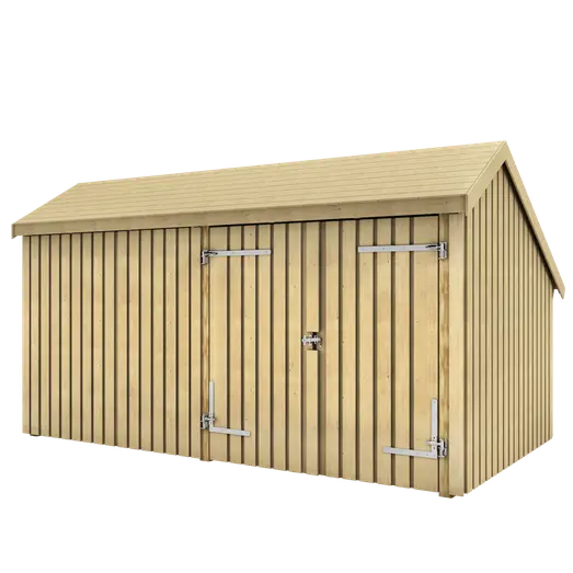 Plus Multi havehus 10,5 m² 2 moduler med dobbeltdør og lukket front