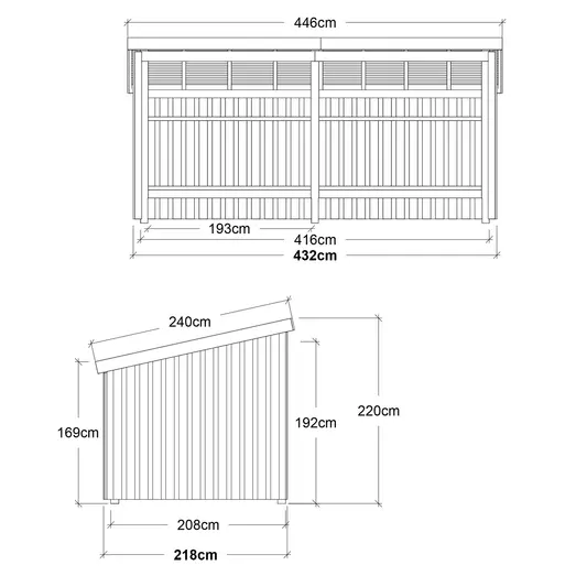 Plus Nordic Multi havehus 9,5 m² 2 moduler med åben front