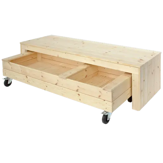 PLUS Fun sandkasse m/hjul og bænk 180 cm