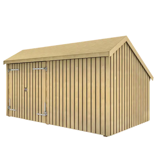 Plus Multi havehus 10,5 m² 2 moduler med dobbeltdør og lukket front