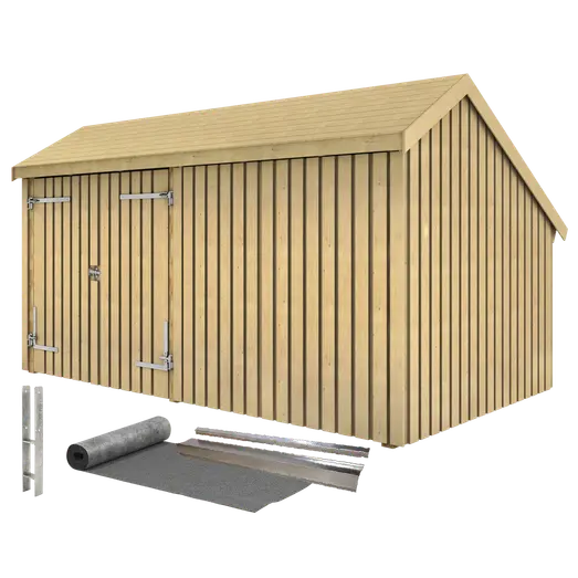 Plus Multi havehus 10,5 m² 2 moduler med dobbeltdør og lukket front