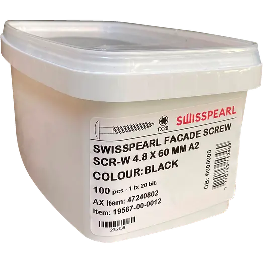 Swisspearl SCR-W skrue til konisk rygning sort 4,8x60 mm