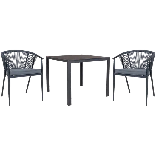 Guldborg havemøbelsæt med 2 Dragør stole grå 