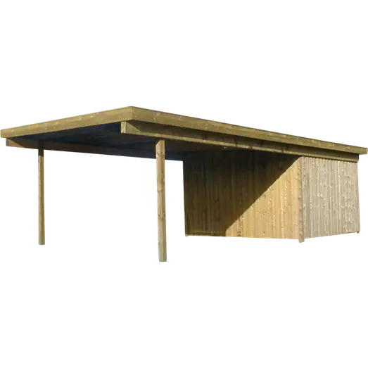 Valdemar carport med redskabsrum 836x420 cm - m/plast trapeztag