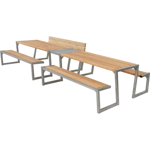 Plus Zigma Bord/Bænkesæt m/1 ryglæn  392 cm  ThermoWood®