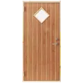 Kilsgaard udhusdør fyrretræ m/glas 92x948x2050 mm venstrehængt