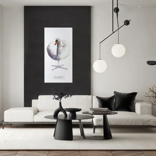 Art-Acoustic akustikbillede Svanen 9x600x1200 mm hvid