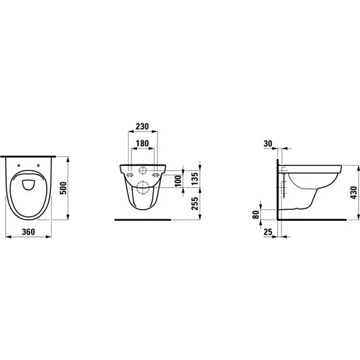 Laufen Kompas væghængt toilet hvid