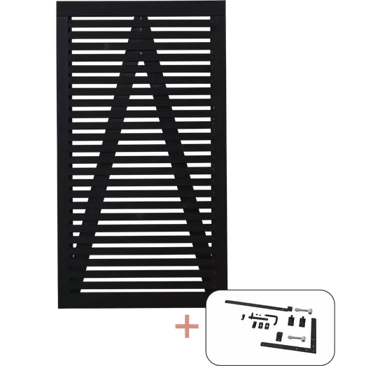 PLUS Tokyo enkeltlåge 100×180 cm sort inkl. sort beslag