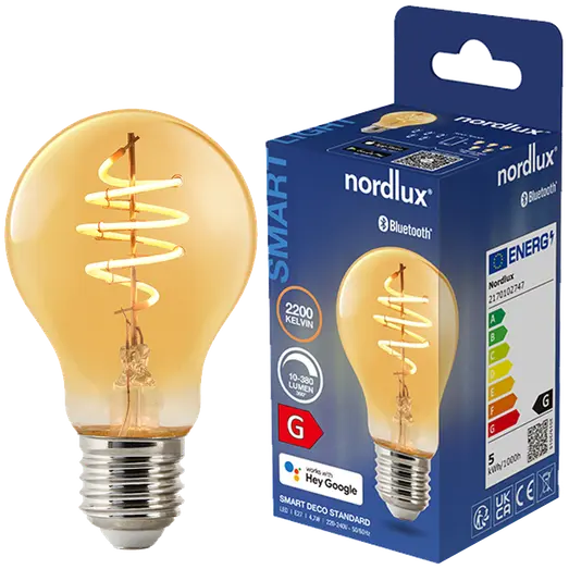 Nordlux smart pære LED E27 A60 4,7W ravfarvet