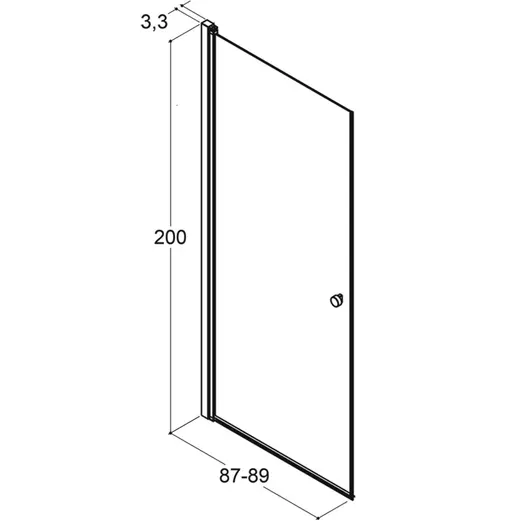 scanbad svingdør 89x200cm sort/røgfarvet glas