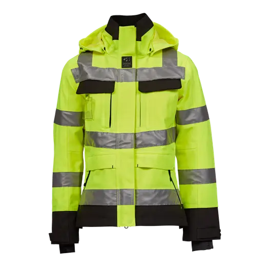 Ocean Åbo Stretch vandtæt arbejdsjakke dame hi-vis gul/sort