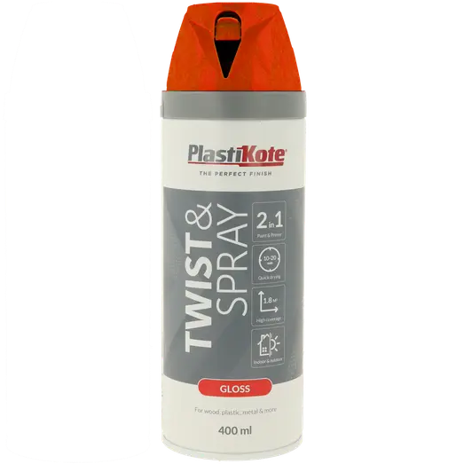 Plasti-Kote twist spraymaling 400 ml blank postrød