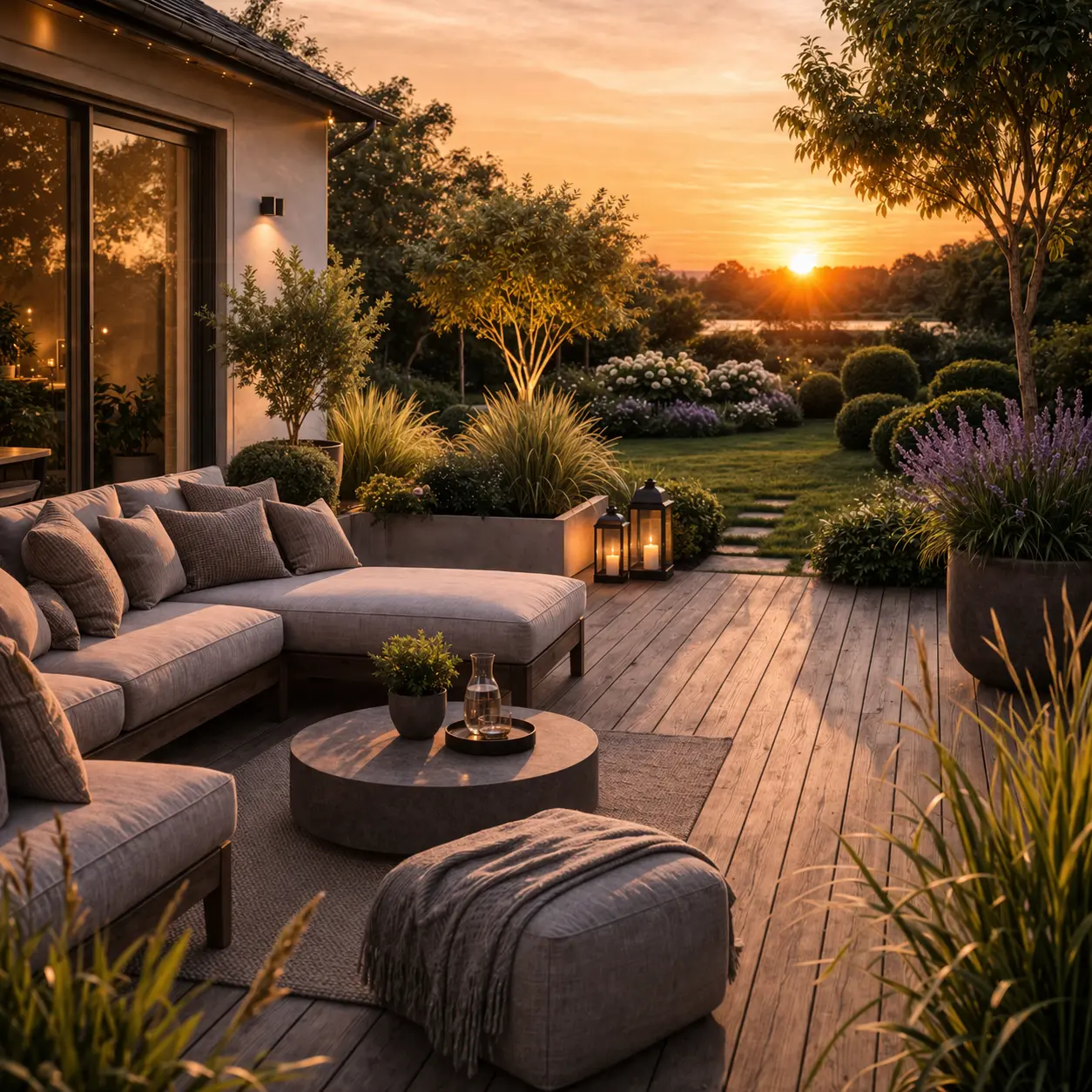 terrasse med aftensol