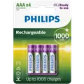 Philips genopladelig batteri 1000 mAh HR03/AAA 4 stk.