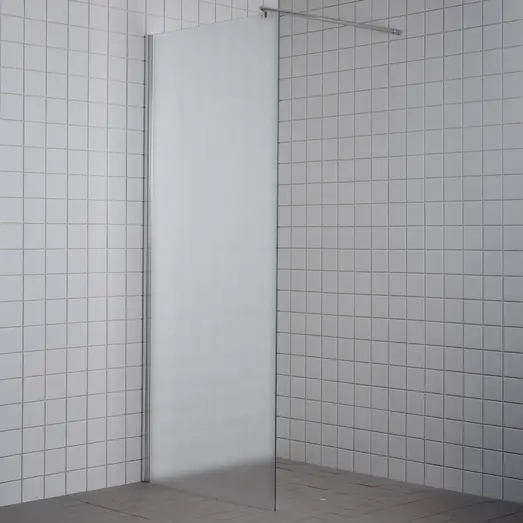 Milobad brusevæg 70x190 cm med frosted glas