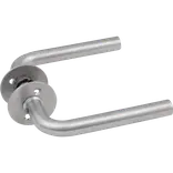Jasa dørgreb L-form 16 mm m/massiv roset rustfrit stål