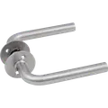 Jasa dørgreb L-form 16 mm m/massiv roset rustfrit stål