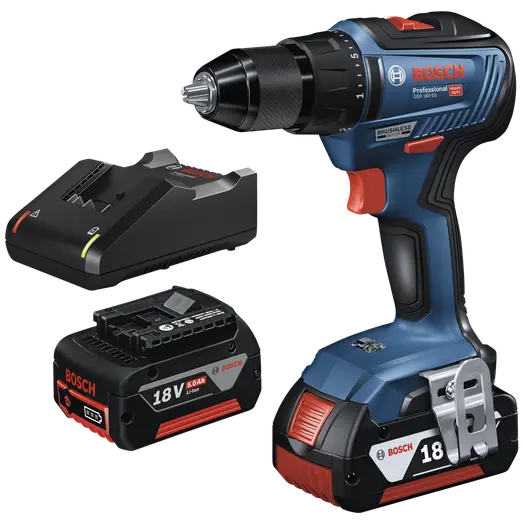 Bosch GSR 18V-55 akku bore-skruemaskine 2 x 5,0 Ah i L-BOXX