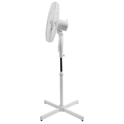 Gulvventilator Ø40 cm 45W 105-130 cm høj - hvid