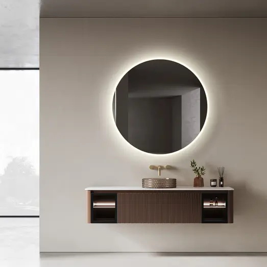 Milobad CL065-1 spejl m/LED frosted Ø90 cm