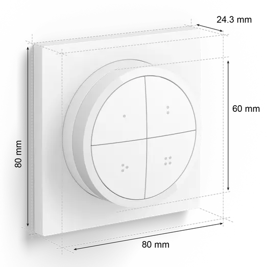 Philips Hue tap dial switch trådlæs kontakt hvid